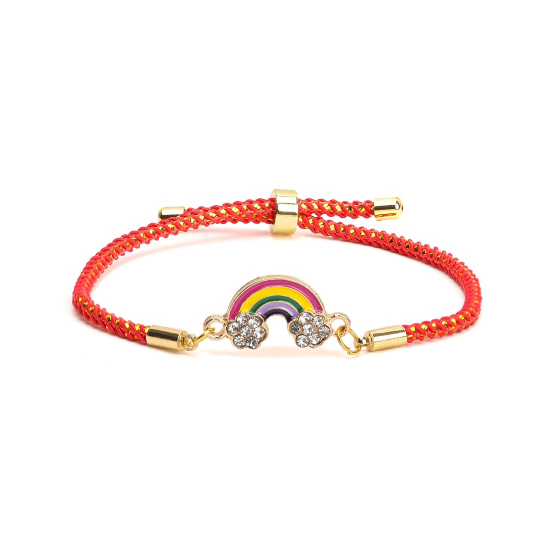 El Regalo 2PCs Cute Kids Rainbow Bracelet Rakhi Combo Sets- Fancy Kids Rakhi for Brother/Sister/Niece or Nephew with Roli Chwal, Rakhi Message Card in Rakhi Box for Babies/Toddlers/Kids (Option-3)