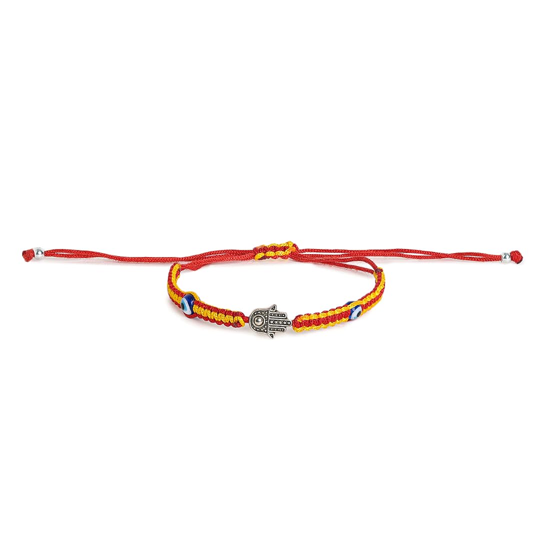 El Regalo 2 Hamsa Hand Evil Eye OM Rakhi Combo - Rakshabandhan Moli Charms Rakhi with Message Card & Roli Chawal Shagun in Rakhi Box for Bhaiya/Babhi/Bhatija/Bhatiji (Option-1)