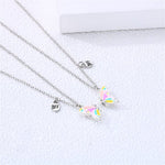 El Regalo Magnetic Butterfly BFF Necklaces for 2, Enamel Butterfly Friendship Magnetic Necklace for Teen Girls Women - Gift for Best Friends/Besties/Sisters (Multi Color Butterflies)