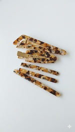 El Regalo 5-Piece Premium Acrylic Resin Hair Clip Set - Trendy Tortoise Shell & Marble Geometric Barrettes | Non-Slip Alligator Clips & Luxury Hair Pins for Women & Girls | Stylish Hair Accessories