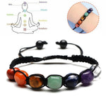 El Regalo 1 PC 7Chakra Natural Stones Unisex Bracelet Rakhi for Brother | Chakra Stones Healing Crystal Thread Rakhi for Bhai with Roli Chawal Shagun, RakhiMessage Card in Rakhi Gift Box