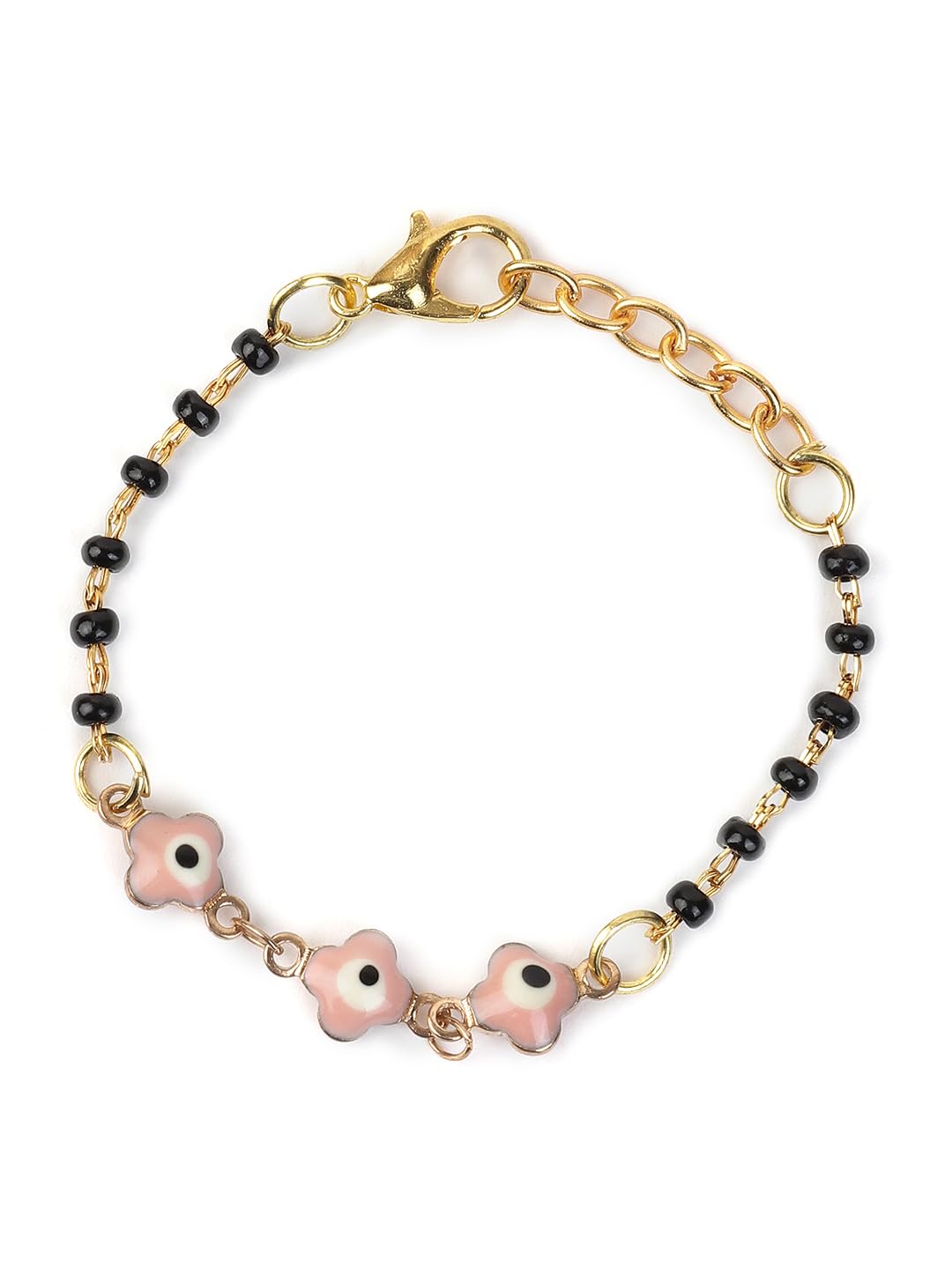 El Regalo Cute Evil Eye Nazaria Bracelet Rakhi for Babies/Kids with Roli Chawal, Rakhi Message card in Rakhi Gift Box- Baby Nazaria Rakhi (Flower Evil Eye Nazaria Rakhi)
