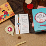 El Regalo 1PC Simple Lotus Flower Rakhi for Brother- Minimalist Lotus Thread Rakhi with Roli Chawal, Rakhi Message Card in Rakhi Gift Box (Option-2)