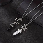 El Regalo Unisex Adult 4Pcs/Set Valentines Day Special- Love Friendship Magnet Heart Bullet Stones Necklace & Bracelet Set For Couples/Best Friends/Besties (Black & White)