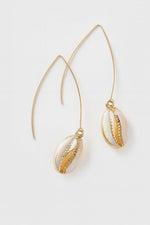 El Regalo Bohamian Cowrie Shell Earrings- Electroplated Retro Charms Earrings for Girls & Women (Golden Shell Dangle Earrings)