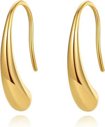 El Regalo Luxury Stainless Steel Teardrop Earrings for Girls/Women - Anti-Tarnish, Trendy, Minimalist Dewdrop Earrings with 18K Gold Plating (Gold)
