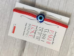 El Regalo 1 Evil Eye Rakhi with and Raksha Bandhan Card - Lucky Evil Eye Protection Rakhi to Avoid Negative Energies for Brother/Sister-in-Law/Niece or Nephew (Heart Evil Eye)