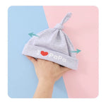 El Regalo 2 PCs I Love Papa/I Love Mama Soft Beanie Knot Unisex Caps for Babies Girls/Boys - Autumn- Spring Newborn Cozy Hat Knot Infant Hat (Grey Mama-Papa)