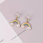 El Regalo 1 Pair Rainbow Earrings- Cute Enameled Colorful Rainbow Hypoallergenic Earrings for Girls & Women (option-1)