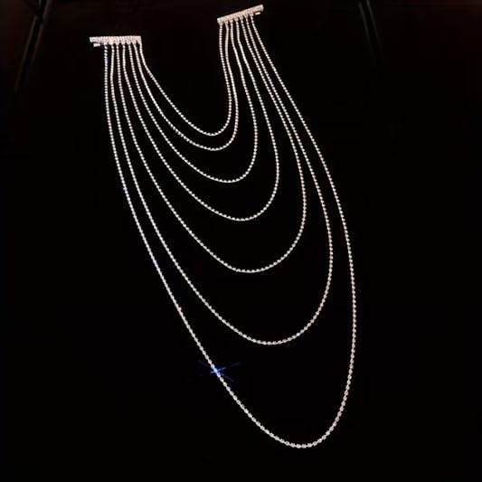 El Regalo Elegant Rhinestone Multi Layered Hair Chain for Women | Fancy Crystal Hair Jewelry | Sparkling Bridal Headpiece for Braids, Weddings, Parties & Festive Looks | Fancy Long Chain Hair Accessory
