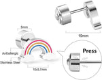 El Regalo 2 Pairs Waterproof Red Strawberry & Cloud Rainbow Stud Earrings for Women Teens Girls - Stainless Steel Hypoallergenic Dainty Small Piercing Earrings Search this page (Gold & Silver- A)