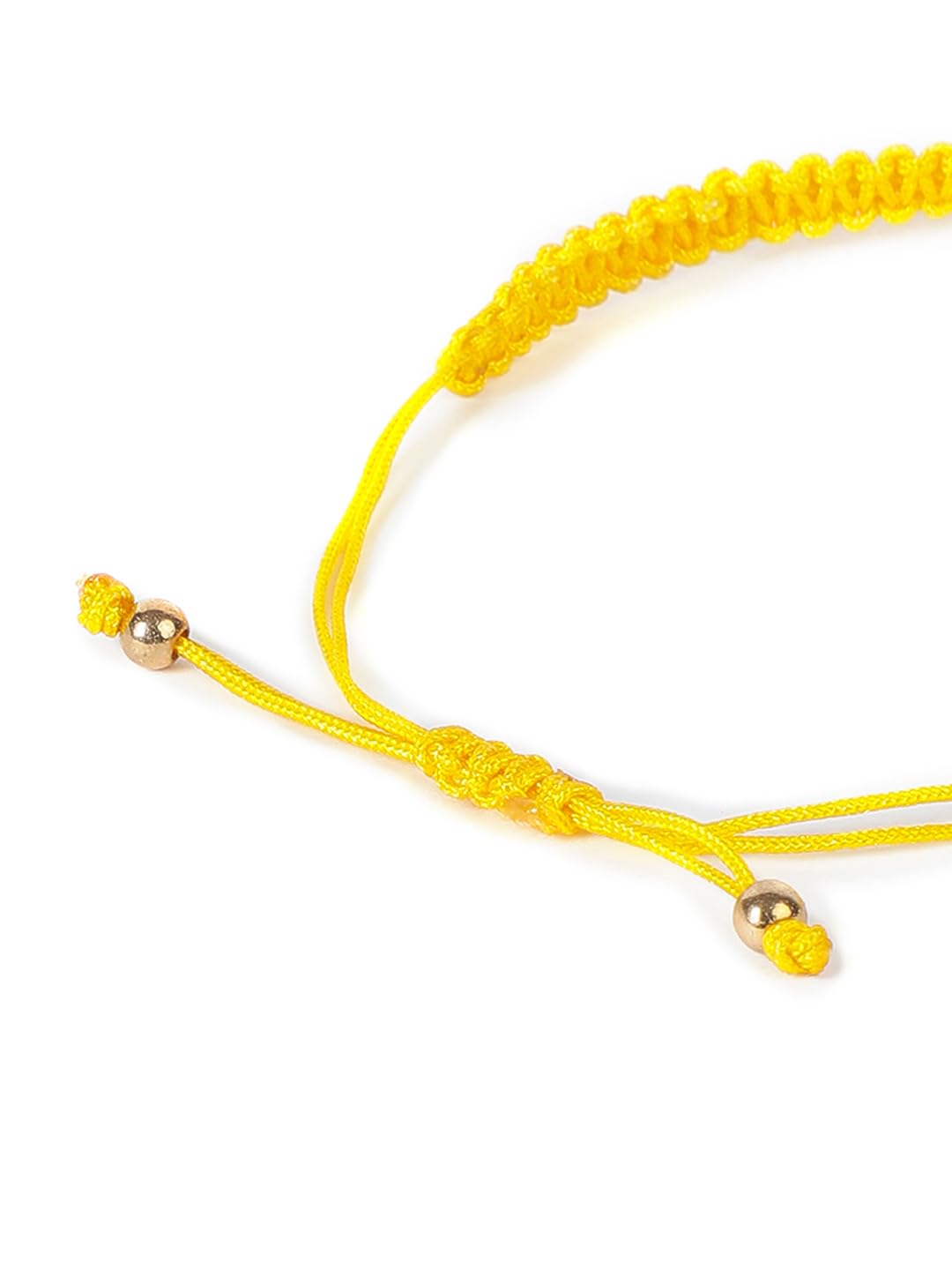 El Regalo 1PC Elegant Heart Bracelet Rakhi for Brother/Bhai with Roli-Chawal & Rakhi Gift Box - Handwoven, Minimalist Design & Beautifully Packed (Yellow)