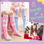 El Regalo Kid's Calf Length Combed Cotton 3 Pairs Cute & Soft Fun Unicorn Printed Funky Socks Cute Animal Cartoon Print Lovely High Knee Socks (3-8 Years), Assorted