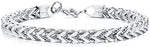 El Regalo Men Bracelets- 6mm Wide Curb Chain Bracelet for Men Women Stainless Steel | Men Jewelry- Gift for Him (Silver)