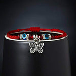 El Regalo Unisex Adult Lucky Kabbalah Evil Eye Hamsa Braided Adjustable Strand Macram Bracelets Set - 5 Pieces - Charms Option -2