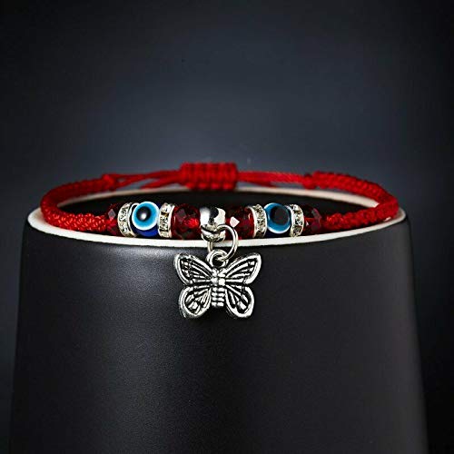 El Regalo Unisex Adult Lucky Kabbalah Evil Eye Hamsa Braided Adjustable Strand Macram Bracelets Set - 5 Pieces - Charms Option -2