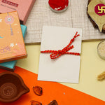 El Regalo 1PC Fancy OM Ganesha Swastik Red Moli Thread Rakhi for Brother/Bhai/Bhaiya- Auspicious OM/Aum, Ganesha, Satiya Rakhi with Roli Chawal, Rakhi Message Card in Rakhi Gift Box (OM Rakhi)