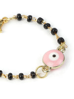 El Regalo Cute Evil Eye Nazaria Bracelet Rakhi for Babies/Kids with Roli Chawal, Rakhi Message card in Rakhi Gift Box- Baby Nazaria Rakhi (Pink Evil Eye Nazaria Rakhi)
