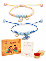 El Regalo 2 PCs Cute Kids Fancy Rakhis Combo Set - Beautiful 2 Kids Rakhis Set with Roli Chawal, Rakhi Message Card in Rakhi Gift Box for Little Brother/Niece/Nephew (2 Unicorns Rakhis)