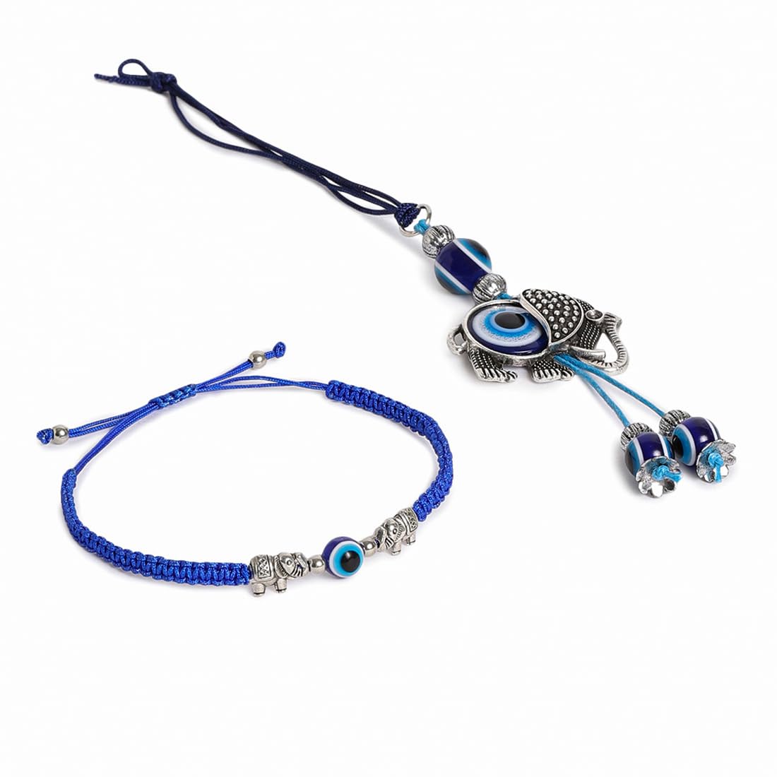 El Regalo 2 PCs Evil Eye Couple Rakhi Set for Bhaiya and Bhabhi- Bhaiya Bhabhi Luma Rakhi Set- Brother/Bhabhi Rakhi Combo For Unisex Adult