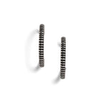 El Regalo 2 Pairs Tribal Oxidized Half Hoop Earrings, Huggie Earrings- Hammered Bohemian Oxidized German Silver Baali Earrings (Option-4)