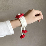 El Regalo 1PC Cute Hand Knitted Unisex Rakhis for Kids/Teens- Adjustable, Soft, Knitted Crochet Rakhis for Babies/Toddlers/Kids/Teens (Knitted Flower Tassel)