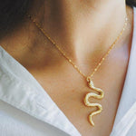El Regalo Snake Unisex Necklace for Girls/ Boys/ Men & Women - Trendy Serpent Necklace Dainty Pendant Necklace Jewelry (Golden)