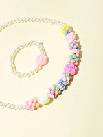 El Regalo Little Girls Necklace Bracelet Set | Kids/Toddlers Necklace, Bracelet Set - Beaded Necklace Bracelets for Toddlers Kids Colorful Princess Children Beads Necklace Jewelry Dress Up