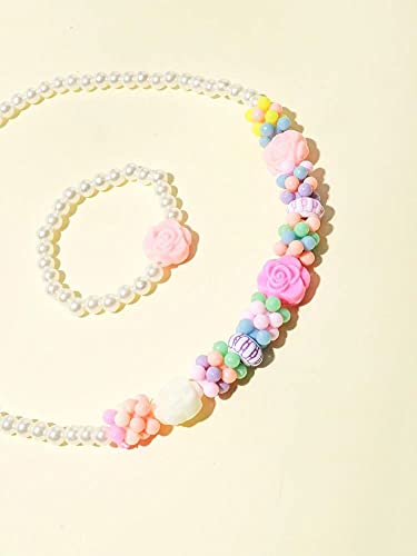 El Regalo Little Girls Necklace Bracelet Set | Kids/Toddlers Necklace, Bracelet Set - Beaded Necklace Bracelets for Toddlers Kids Colorful Princess Children Beads Necklace Jewelry Dress Up