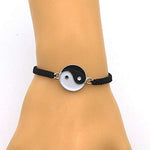 El Regalo 2 PCs Unisex Yin Yang Macrame Bracelet Set - Yin Yang Thread Adjustable Bracelet for Couple/Best Friends