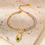 El Regalo 1PC Luxury Krishna Feather Tannis Bracelet Rakhi for Brother or Bhabhi- Elegant Feather CZ Rakhi with Roli Chawal, Message Card in Rakshabandhan Box