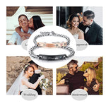 El Regalo Stainless Steel His and Hers Lovers Matching His Queen Her King Couple Bracelet for Women Men Girls Boys Jewelry Set Valentines Day Birthday Gift