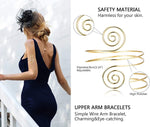El Regalo Fashion Armlet- Minimalist Spiral Coil Upper Arm Cuff Open Arm Bracelet Armlet Armband Bangle for Women & Girls (Golden Color)