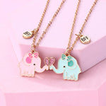 El Regalo Girls 2 Pcs Bff Best Friend Forever Split Magnetic Matching Unisex Pendant - Friendship Necklaces Set For Besties/Best Friends/Soul Sisters (Bff Elephant Necklaces Set- Gold)