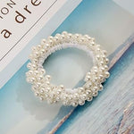 El Regalo 4PCS Fancy Pearls Hair Ties- Elastic Pearl Scrunchies Bead Hair Ropes Stretchy Hair Band Pearl Hair Scrunchies Hair Accessories for Women Girls (Color Options-3)