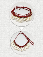 El Regalo Womens Rakhi Set for Bhaiya & Bhabhi Natural Cowrie Rakhi Set for Brother & Sister-in-Law Charm (Red & White)