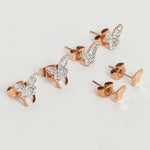 El Regalo 3 Pairs Stainless Steel Ati Tarnish Earrings Set - NO RUST Earrings Combo - Butterfly Cartilage Surgical Earrings for Women/Girls (Style-5)