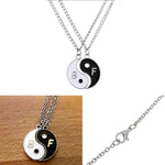 El Regalo 2 pack Yin Yang Couple Pendant Necklace Set with chain For Men and Women