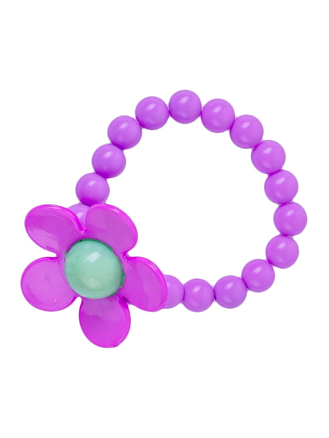 El Regalo Kids Girls Flower Necklace & Bracelet Jewelry Set- Girl Beaded Necklace Bracelet Colorful Kids Play Jewelry Princess Costume Jewelry (Purple)