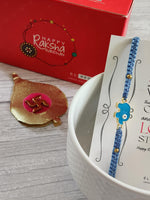 El Regalo 1PC Elephant Evil Eye Rakhi for Brother with & Message Card in Gift Box- Rakhi for Brother/Bhabhi/Niece or Nephew (Light Blue Elephant)
