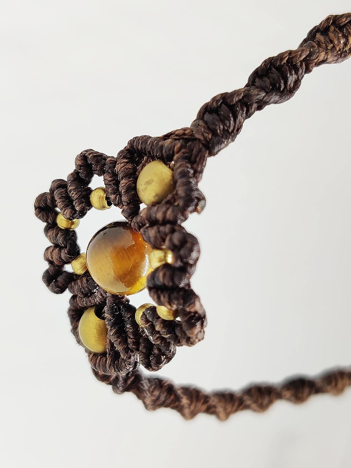 El Regalo Natural Gemstone Tiger Eye Anklet for Girls & Women | Bohemian Style Tiger Eye Adjustable Anklet/Bracelet/Armlet for Girls & Women