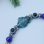El Regalo Designer Evil Eye Rakhi Set for Brother & Bhabhi- Bhaiya Bhabhi Lumba/Luma Rakhi Set with Roli Chawal, Message Card in Gift Box