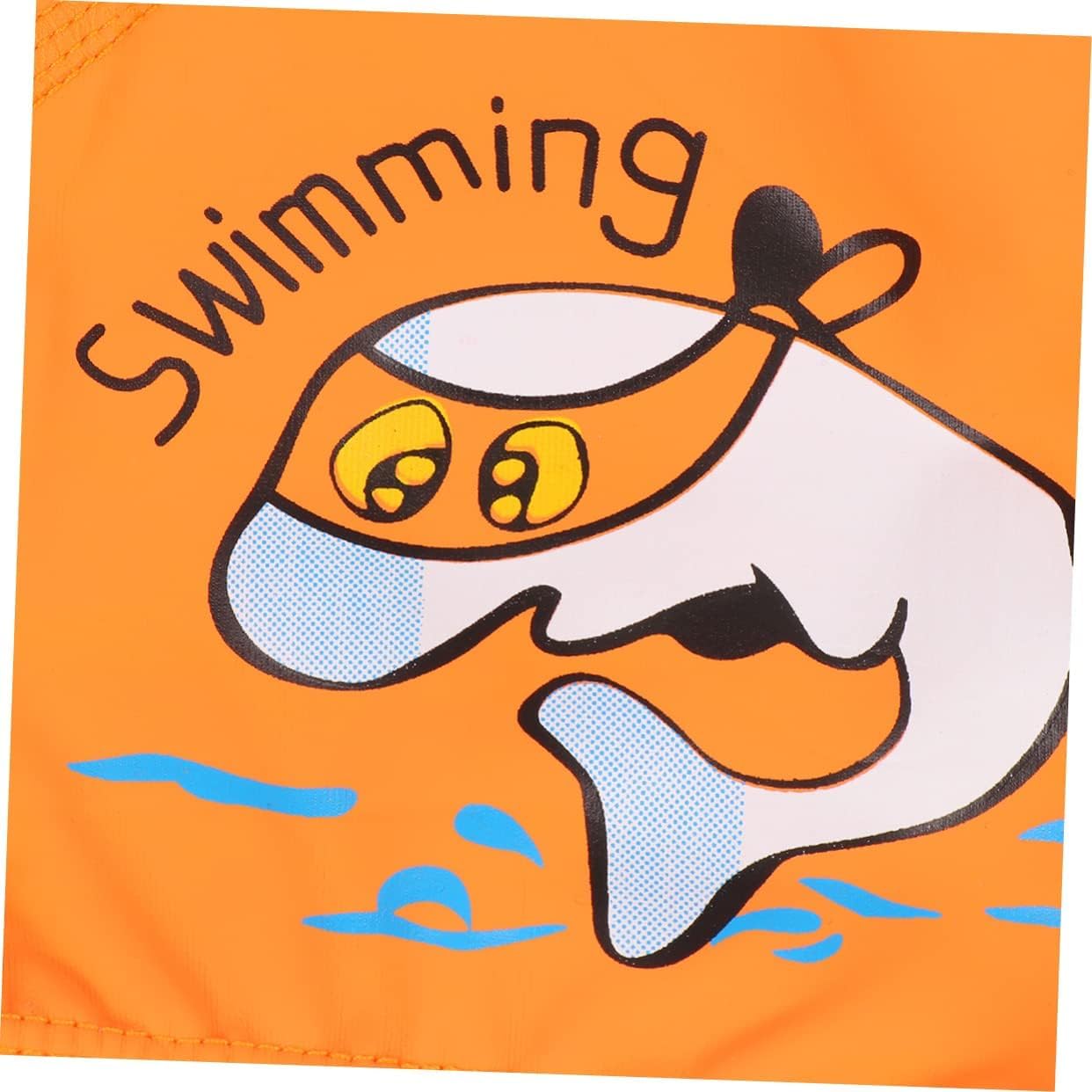El Regalo 1PC of Cute Kids Dolphin PU Swimming Caps for Girls & Boys- Waterproof, Animal Print Swimming Cap (for Kids 6-12 Years) (Orange Fish Swim Cap)