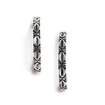 El Regalo 2 Pairs Tribal Oxidized Half Hoop Earrings, Huggie Earrings- Hammered Bohemian Oxidized German Silver Baali Earrings (Option-3)
