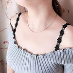 El Regalo 3 Pairs Designer Fancy Flower Lace Bra/Lingerie Straps- Flower Lace Bra Straps for Evening & Wedding Gowns & Off Shoulder Dresses