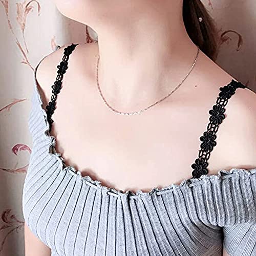 El Regalo 3 Pairs Designer Fancy Flower Lace Bra/Lingerie Straps- Flower Lace Bra Straps for Evening & Wedding Gowns & Off Shoulder Dresses