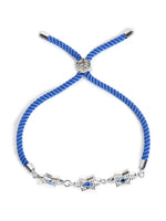 El Regalo Unisex 2PCs Evil Eye Stars Bracelets Set - Adjustable Red & Blue Cord Friendship Bracelets for Best Friends, Couples, and Besties with Star Charms