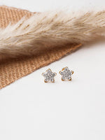 El Regalo 3 Pairs Cute Stainless Steel CZ Stud Earrings Combo for Kids/Girls/Teens/Women - Stars, Heart, Flower, Butterfly, Disco Ball, Stones - Hypoallergenic Flatback Earrings (Option-5)