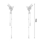 El Regalo Fairy Butterfly Tassel Non Piercing Cuff Earrings - Long Angel Wings Ear Bone Clip Earring for Non Pierced Ears