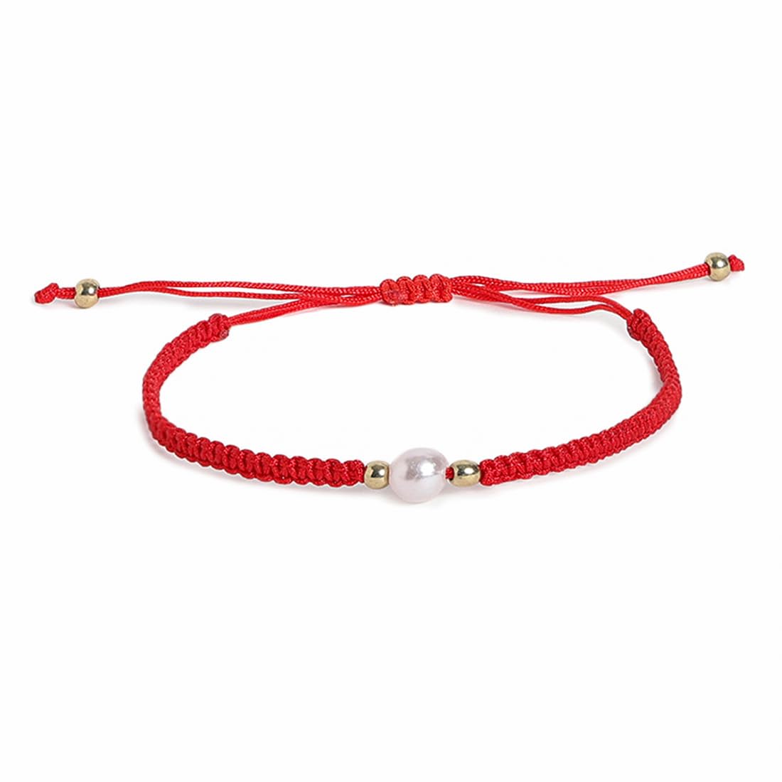 El Regalo 2PCs Pearls Rakhi Combo Set for Bhaiya-Bhabhi/Bhai- Bhatija/Bhatiji- Rakhi Gift Combo with 2 Pearls Rakhi, Roli-Chawal Shagun Pack, Message Card in Gift Box (Red)